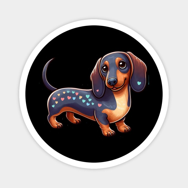 Tiny Treasures: Miniature Dachshund Wiener Dog Artwork Magnet by IamActiveDog